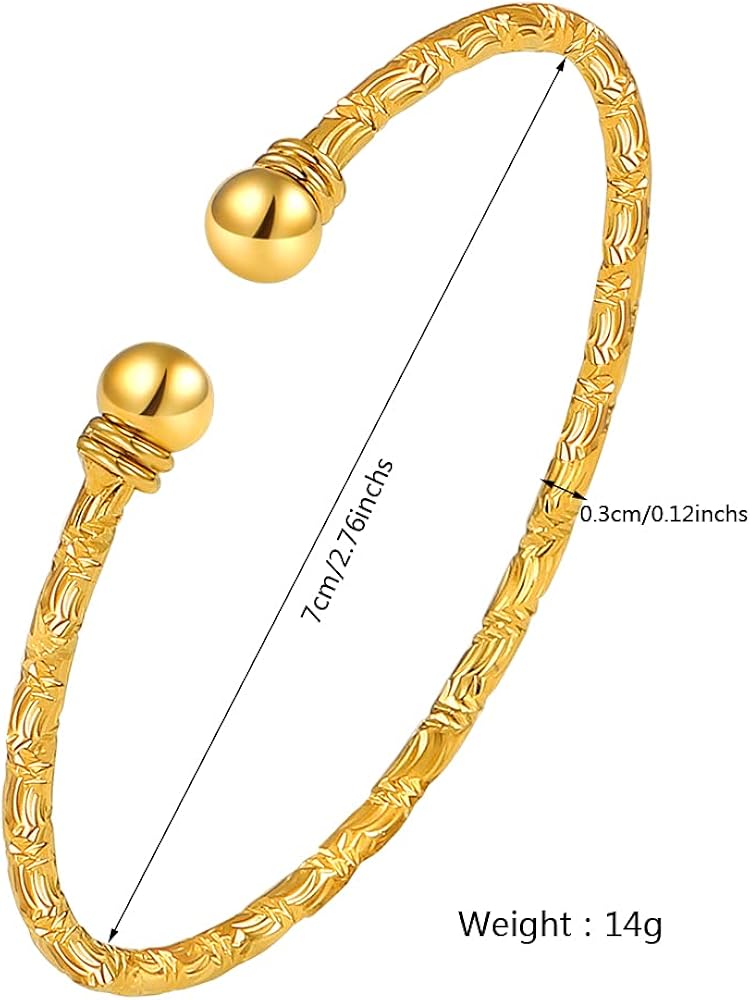 Amazon.com: Ethlyn Unisex Simple Cuff Bangle 18K Gold Plated